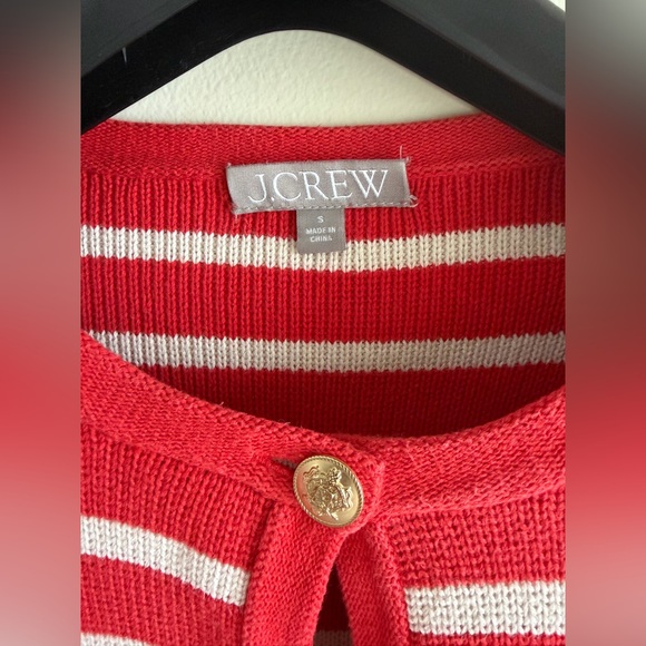 J Crew Emilie Striped Lady Jacket Cardigan Sweater Sz Sm Golden Buttons Preppy - Picture 12 of 17